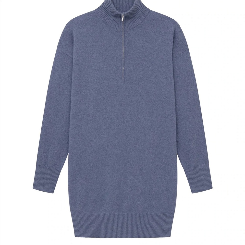 Naadam Recycled Cashmere Quarter Zip Sweater Dress